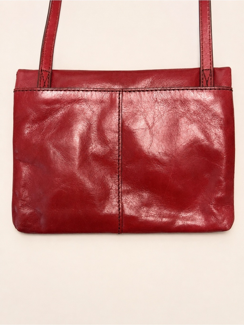 HOBO Sparrow Leather Crossbody Bag Logan Red + Dust Bag - Picture 3 of 12